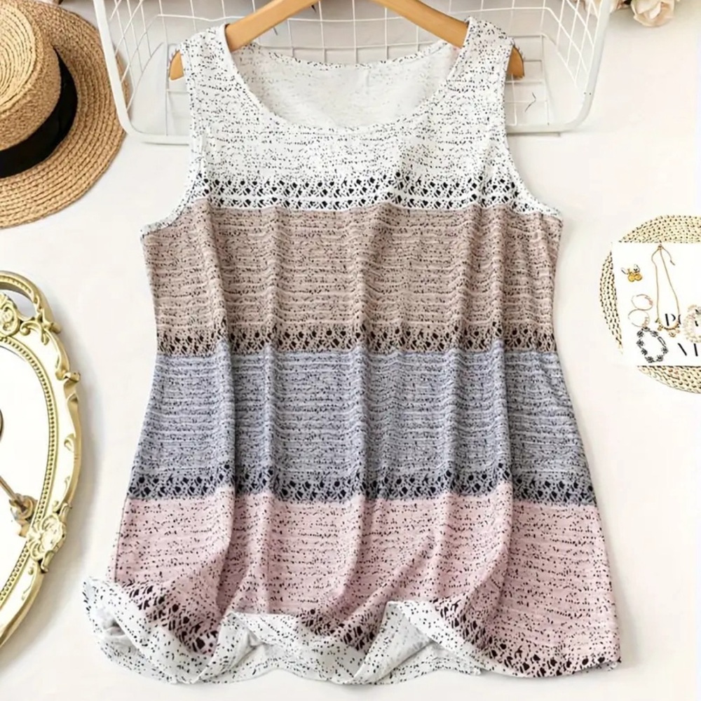 Elegant Multicolor Sleeveless Top